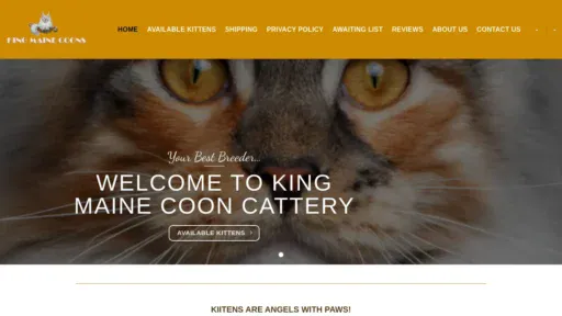 A screenshot of Kingmainecoons.com