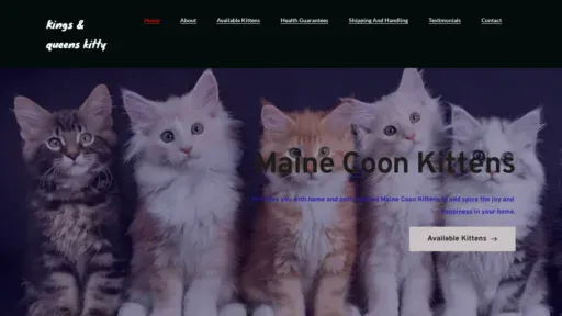 A screenshot of Kingsandqueenskitty.com
