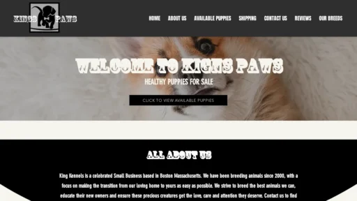 A screenshot of Kingspawz.com