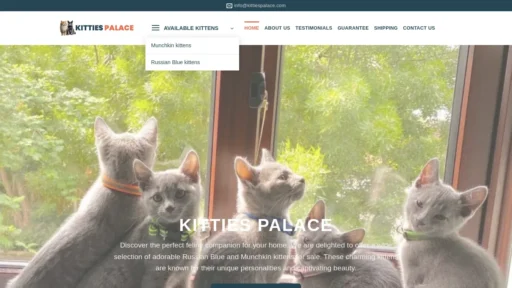 A screenshot of Kittiespalace.com