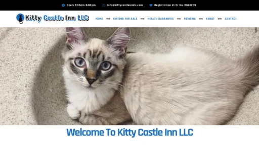A screenshot of Kittycastleinnllc.com