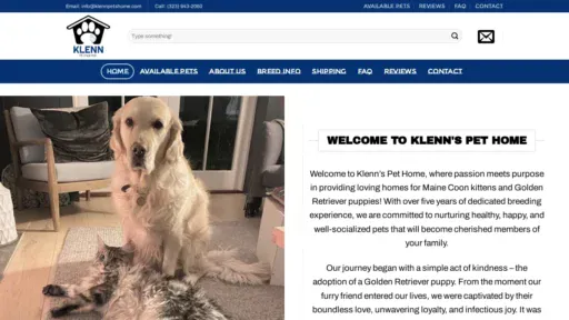 A screenshot of Klennpetshome.com