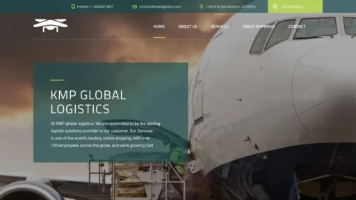 A screenshot of Kmplogistics.com