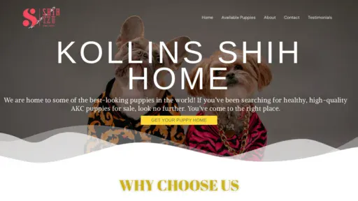 A screenshot of Kollinsshihhome.com