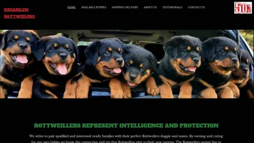 A screenshot of Kreamlenpuppies.com