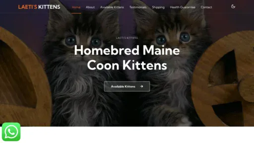 A screenshot of Laetiskittens.online