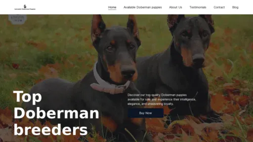 A screenshot of Lancasterdobermann.com