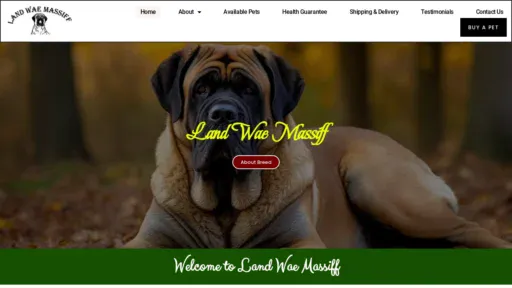 A screenshot of Landwaemastiff.com
