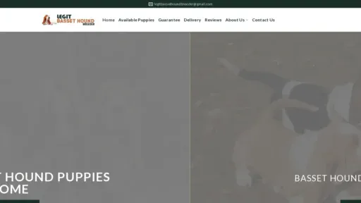 A screenshot of Legitbassethoundbreeder.com