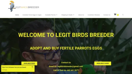 A screenshot of Legitbirdsbreeder.com