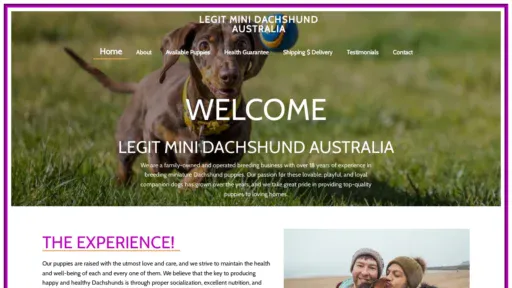 A screenshot of Legitminidachshundaustralia.com