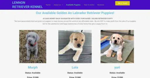 A screenshot of Genlanfamilystbernard.com
