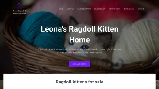 A screenshot of Leonaragdollhome.com