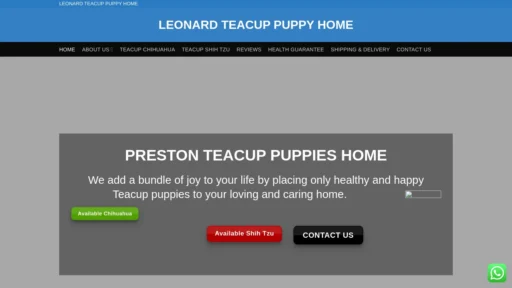 A screenshot of Leonardminiaturepuppyfamily.com