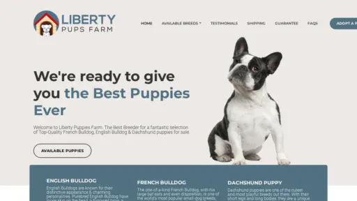 A screenshot of Libertypupsfarm.com