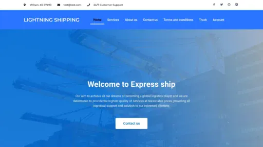 A screenshot of Lightningshippingexpress.com