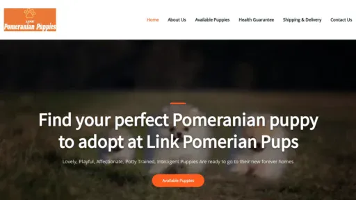A screenshot of Linkpomeranianpuppies.com