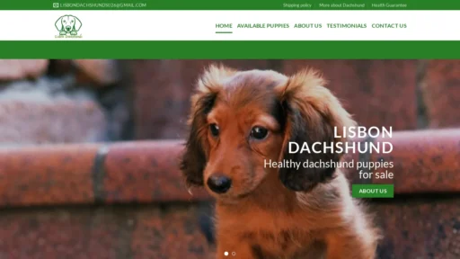 A screenshot of Lisbondachshunds.com
