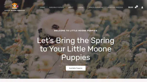 A screenshot of Littlemoonepuppies.com