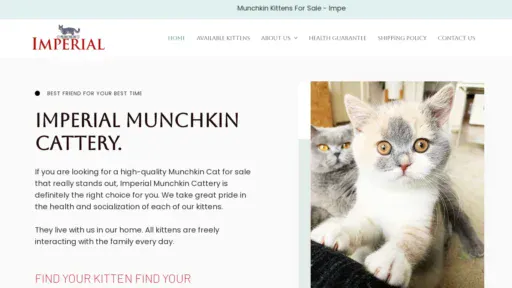 A screenshot of Lmperialmunchkincattery.com