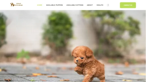 A screenshot of Loganpetshome.com