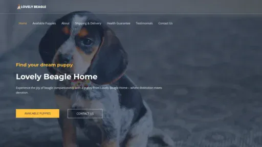 A screenshot of Lovelybeaglehome.com