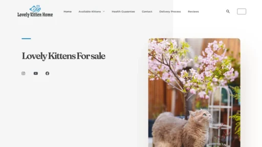 A screenshot of Lovelykittenhome.com