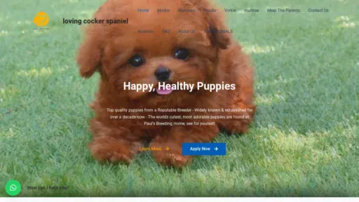 A screenshot of Lovingcockerspaniel.com