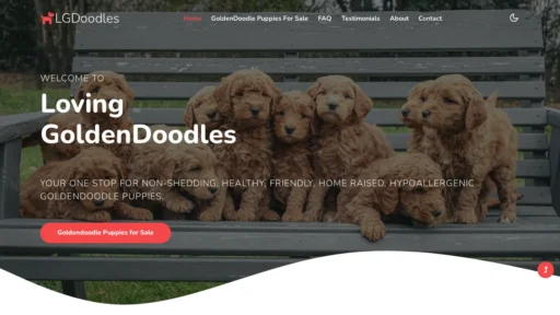 A screenshot of Lovingoldendoodles.com