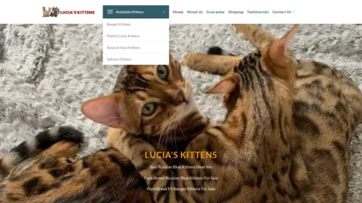 A screenshot of Luciaskittens.com