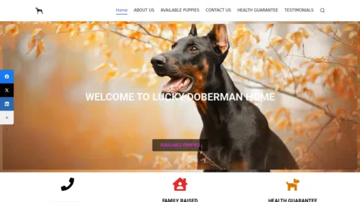 A screenshot of Luckydoberman.com