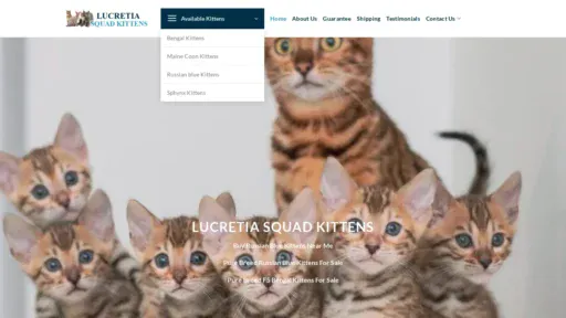 A screenshot of Lucretiasquadkittens.com