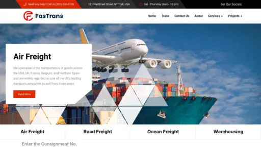 A screenshot of Luxurious-logistics.com