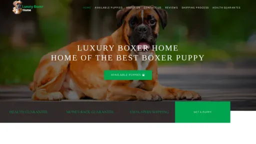 A screenshot of Luxuryboxerhome.com