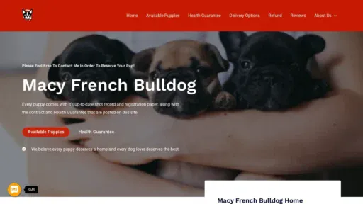 A screenshot of Macyfrenchie.com