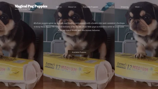 A screenshot of Magicalpugpups.com