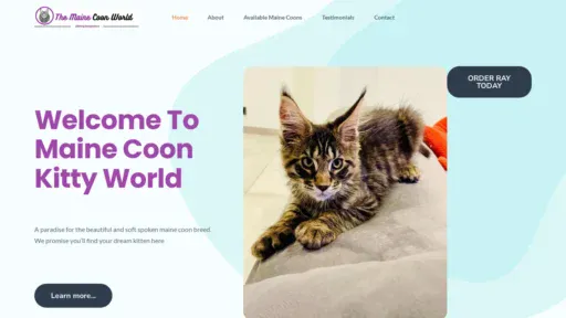 A screenshot of Mainecoonkittyworld.com