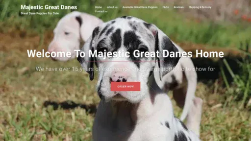 A screenshot of Majesticgreatdaneshome.com