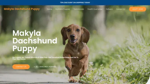 A screenshot of Makyladachshundpuppy.com