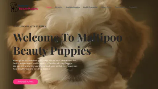 A screenshot of Maltipoobeautypups.com