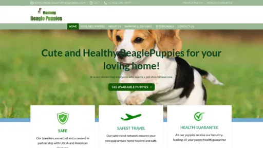 A screenshot of Mantungbeaglepuppies.com