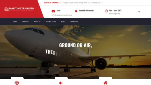 A screenshot of Maritimetransfer.com