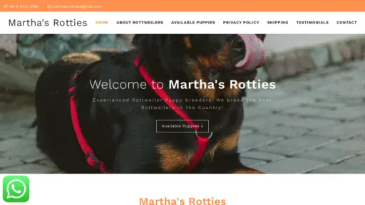 A screenshot of Marthasrotties.com