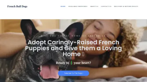 A screenshot of Maryparkershomefrenchies.com