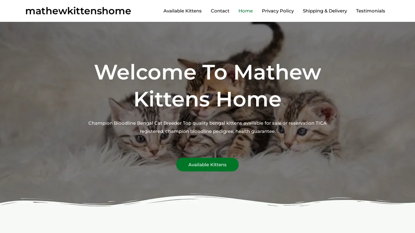 A screenshot of Mathewkittenshome.com