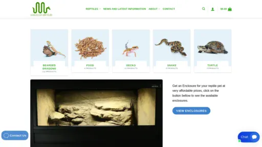 A screenshot of Mcmillanreptiles.com