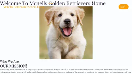 A screenshot of Mcnellsgoldenretrievershome.com