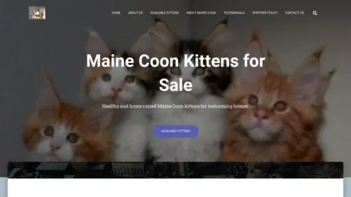 A screenshot of Meganmainecoonhome.com