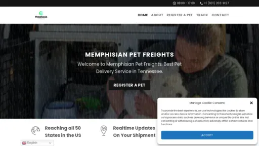 A screenshot of Memphisianpetdelivery.website