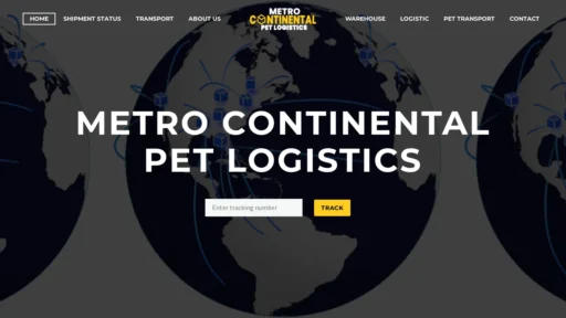 A screenshot of Metrocontinentalpetlogistics.com